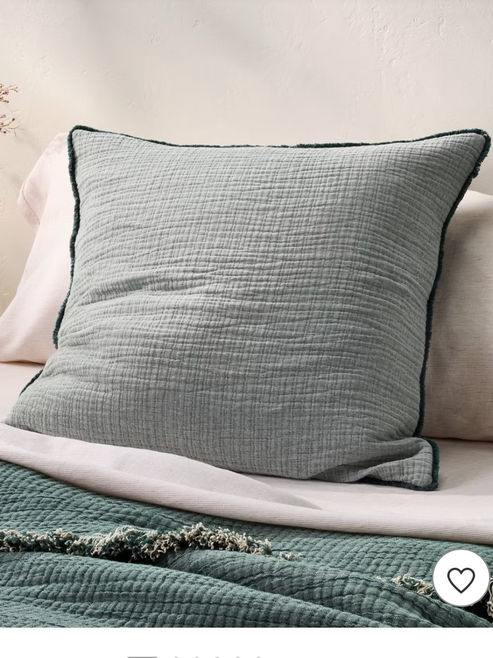 Casaluna Dark Teal Green 1- Standard & 1-Euro Pillow Sham Set